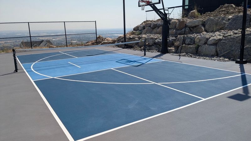 Grey and Blue Sport Court